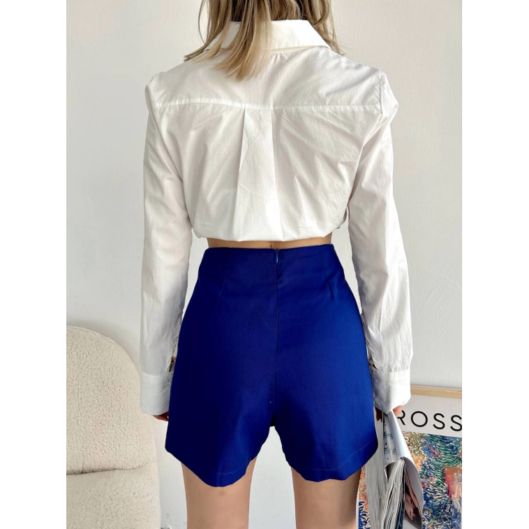 Gabardin fermuarlı şort etek S24906 Gabardin fermuarlı şort etek S24906