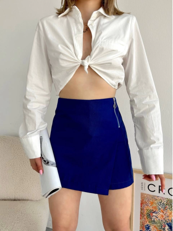 Gabardin fermuarlı şort etek S24906 Gabardin fermuarlı şort etek S24906