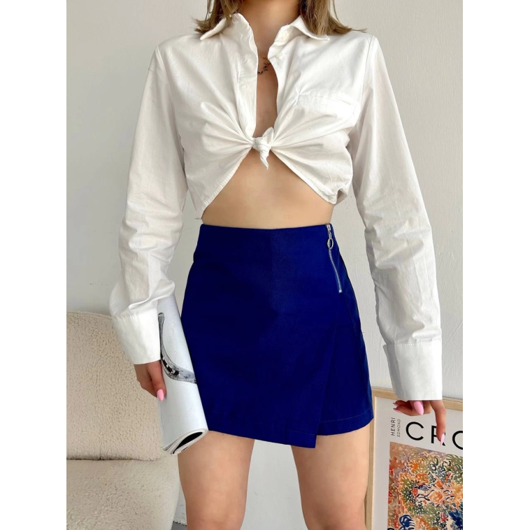Gabardin fermuarlı şort etek S24906 Gabardin fermuarlı şort etek S24906
