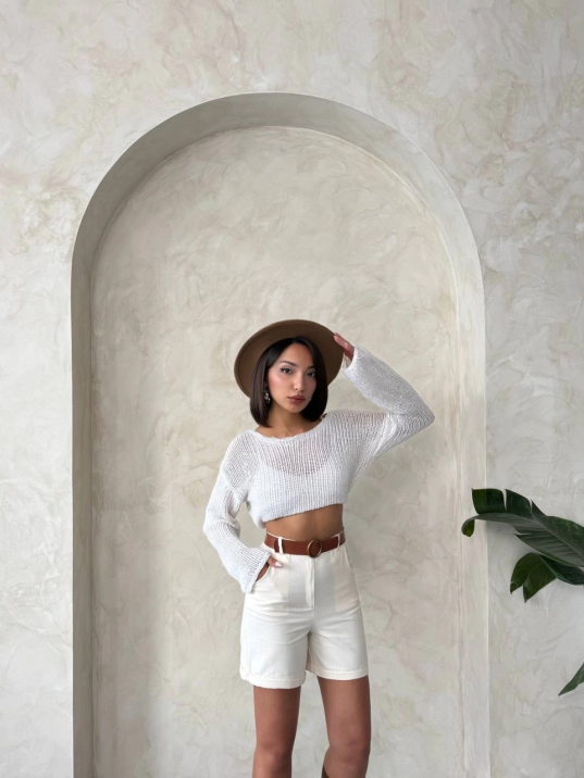 Gabardin kumaş şort Gabardin kumaş şort