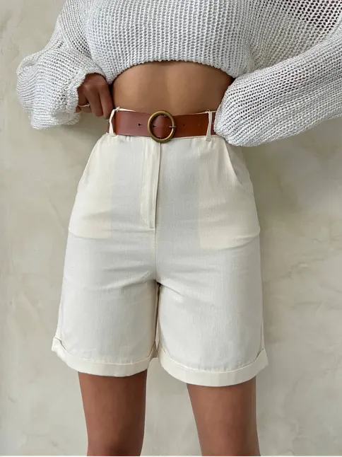 Gabardin Kumaş Şort