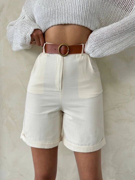 Gabardin kumaş şort Gabardin kumaş şort