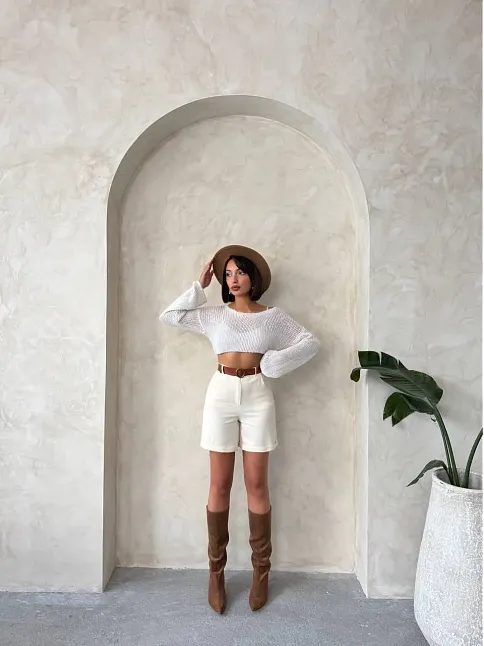 Gabardin Kumaş Şort