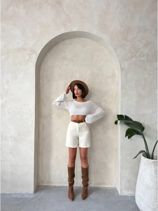 Gabardin Kumaş Şort