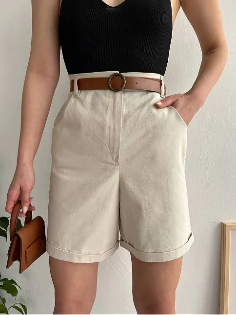 Gabardin Kumaş Şort