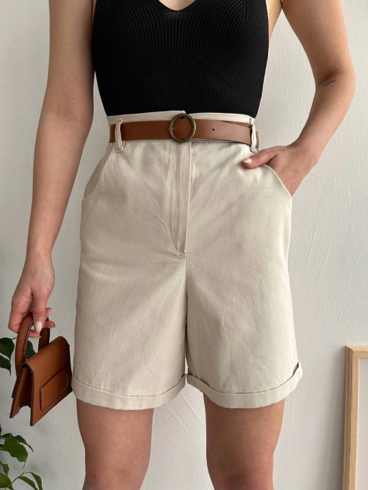 Gabardin kumaş şort Gabardin kumaş şort