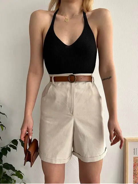 Gabardin Kumaş Şort