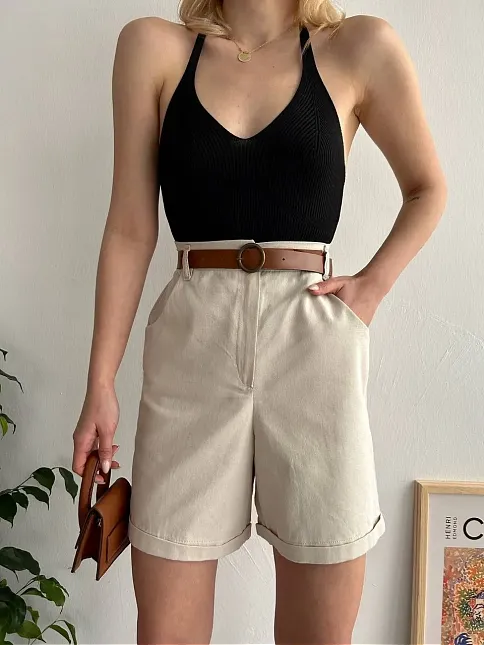 Gabardin Kumaş Şort
