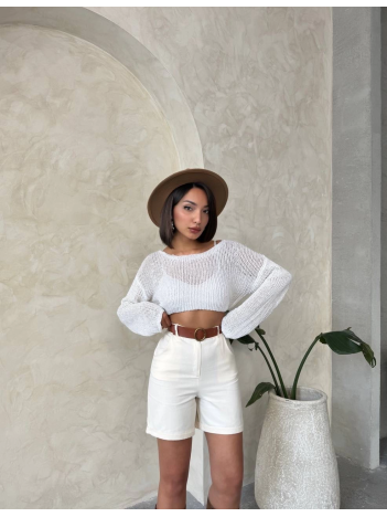 Gabardin kumaş şort Gabardin kumaş şort