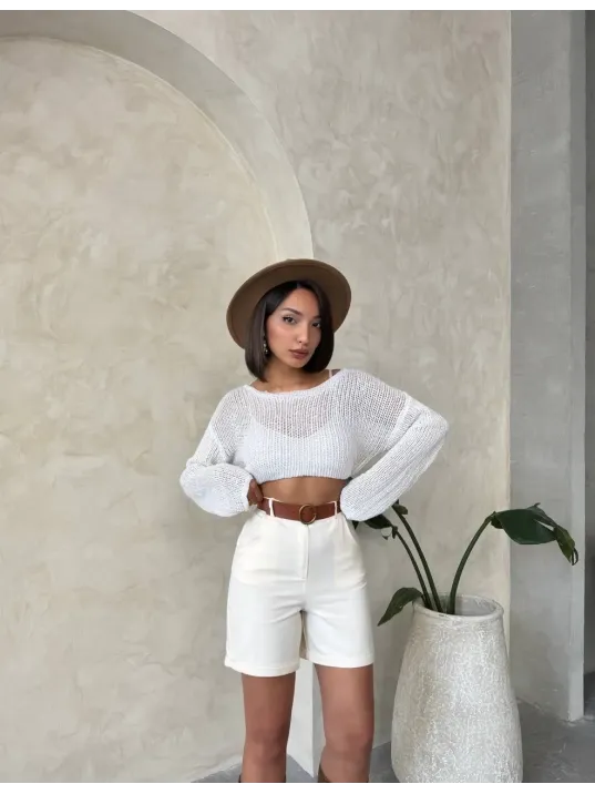 Gabardin Kumaş Şort