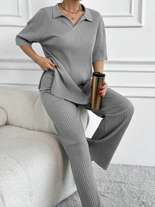 Geniş fitilli polo yaka kısa kol takım Geniş fitilli polo yaka kısa kol takım