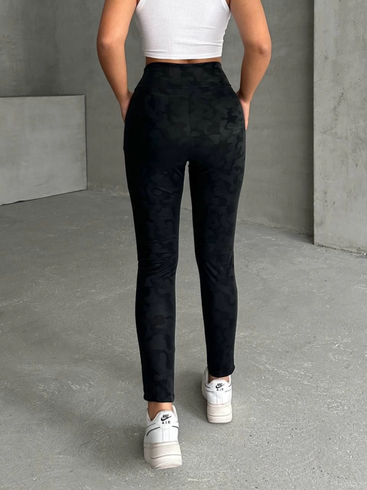 Gizli yan fermuarlı bulut desenli tayt siyah h248638 Gizli yan fermuarlı bulut desenli tayt siyah h248638