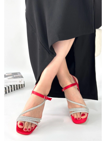 Gloria Kırmızı Saten Topuklu Ayakkabı Gloria Kırmızı Saten Topuklu Ayakkabı