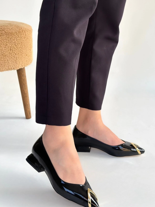 Goes Siyah Rugan Babet Ayakkabı