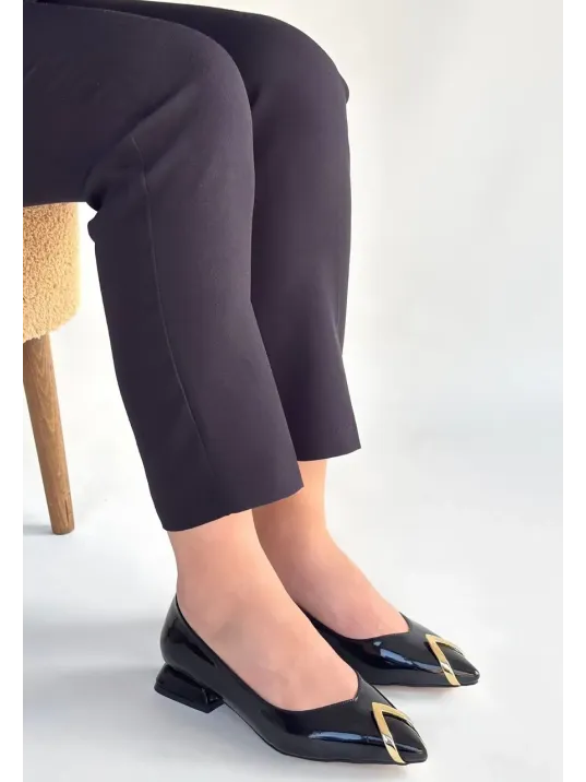 Goes Siyah Rugan Babet Ayakkabı Goes Siyah Rugan Babet Ayakkabı