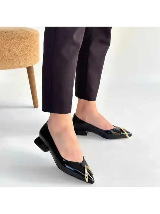 Goes Siyah Rugan Babet Ayakkabı Goes Siyah Rugan Babet Ayakkabı