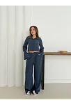 Gömlek Yaka Kaplama Düğmeli Takım Lacivert St265866
