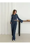 Gömlek Yaka Kaplama Düğmeli Takım Lacivert St265866