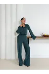 Gömlek Yaka Kaplama Düğmeli Takım Petrol Yeşili St265866