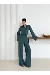 Gömlek Yaka Kaplama Düğmeli Takım Petrol Yeşili St265866