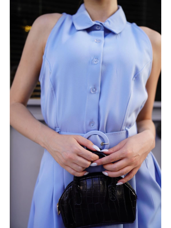 Gömlek yaka kemerli elbise mavi s255061 Gömlek yaka kemerli elbise mavi s255061