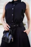 Gömlek Yaka Kemerli Elbise Siyah S255061