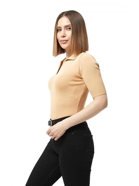 Gömlek Yaka Yazlık Triko Bluz