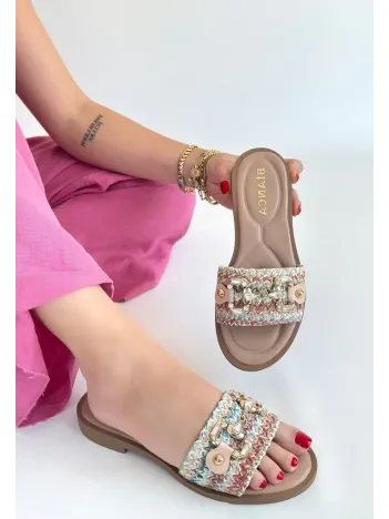 Gonne Renkli Hasır Dokuma Terlik