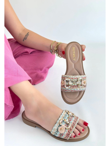 Gonne Renkli Hasır Dokuma Terlik Gonne Renkli Hasır Dokuma Terlik