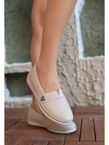 Gtay Bej Cilt Babet Ayakkabı