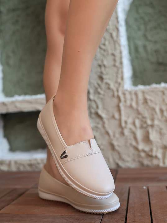 Gtay Bej Cilt Babet Ayakkabı