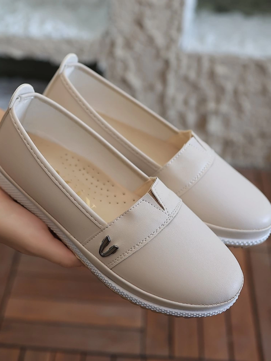 Gtay Bej Cilt Babet Ayakkabı