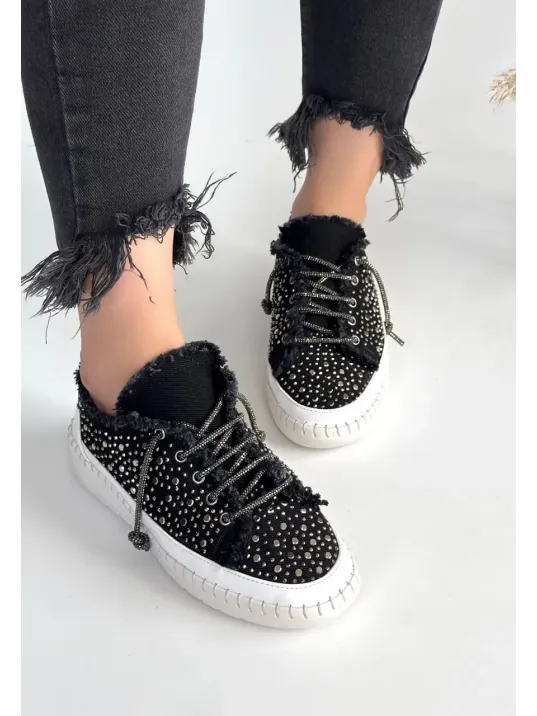 Guji Siyah Kot Bağcıklı Spor Ayakkabı Guji Siyah Kot Bağcıklı Spor Ayakkabı