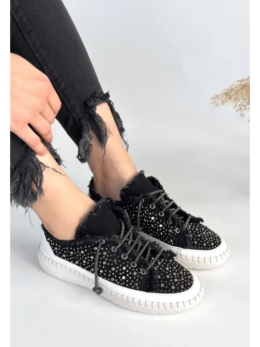 Guji Siyah Kot Bağcıklı Spor Ayakkabı Guji Siyah Kot Bağcıklı Spor Ayakkabı