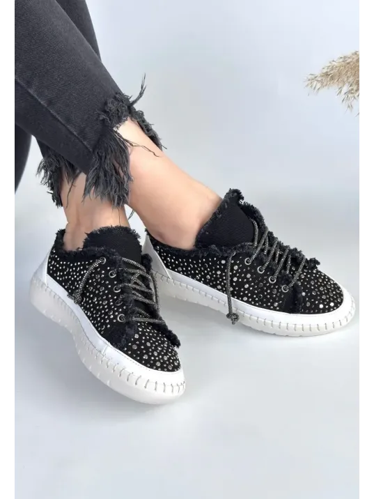 Guji Siyah Kot Bağcıklı Spor Ayakkabı Guji Siyah Kot Bağcıklı Spor Ayakkabı