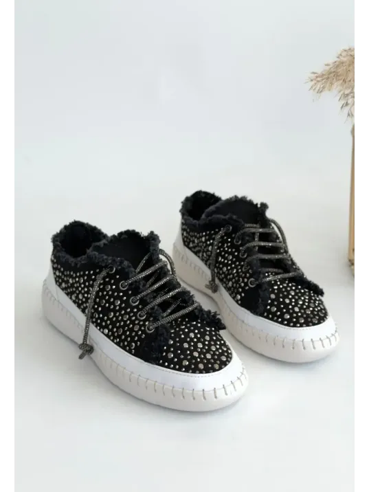 Guji Siyah Kot Bağcıklı Spor Ayakkabı Guji Siyah Kot Bağcıklı Spor Ayakkabı