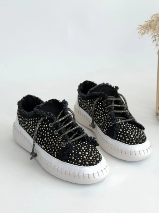 Guji Siyah Kot Bağcıklı Spor Ayakkabı Guji Siyah Kot Bağcıklı Spor Ayakkabı