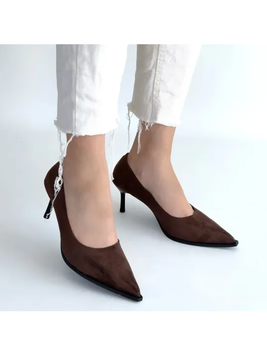 Gute Kahverengi Süet Topuklu Ayakkabı Gute Kahverengi Süet Topuklu Ayakkabı