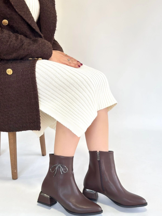 Harly Kahverengi Cilt Topuklu Bot