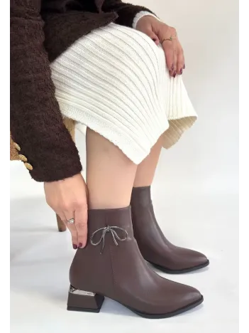 Harly Kahverengi Cilt Topuklu Bot Harly Kahverengi Cilt Topuklu Bot