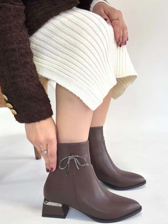 Harly Kahverengi Cilt Topuklu Bot