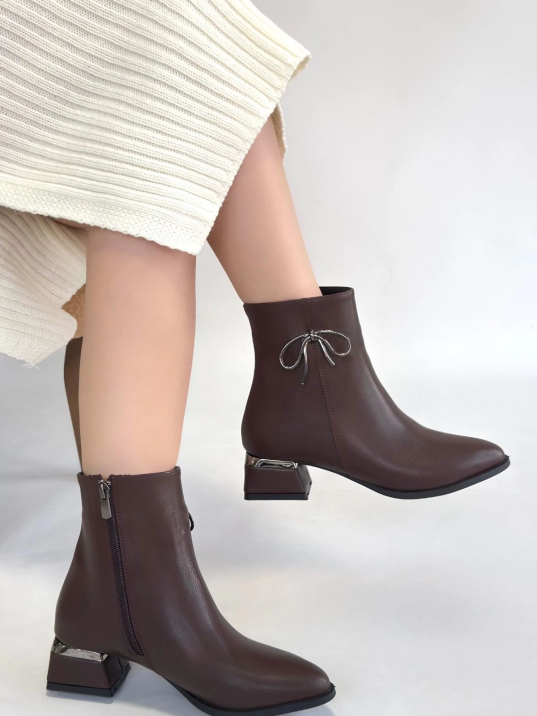 Harly Kahverengi Cilt Topuklu Bot