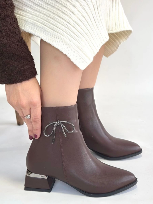 Harly Kahverengi Cilt Topuklu Bot