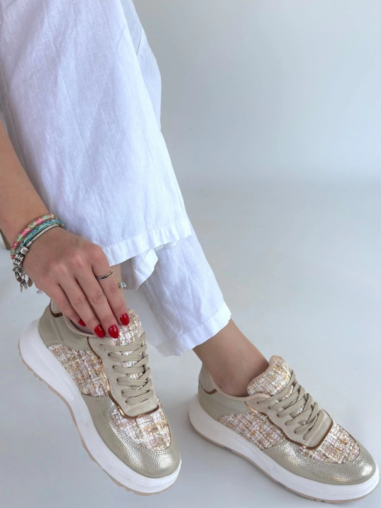 Hawer Bej Cilt Bağcıklı Spor Ayakkabı Hawer Bej Cilt Bağcıklı Spor Ayakkabı