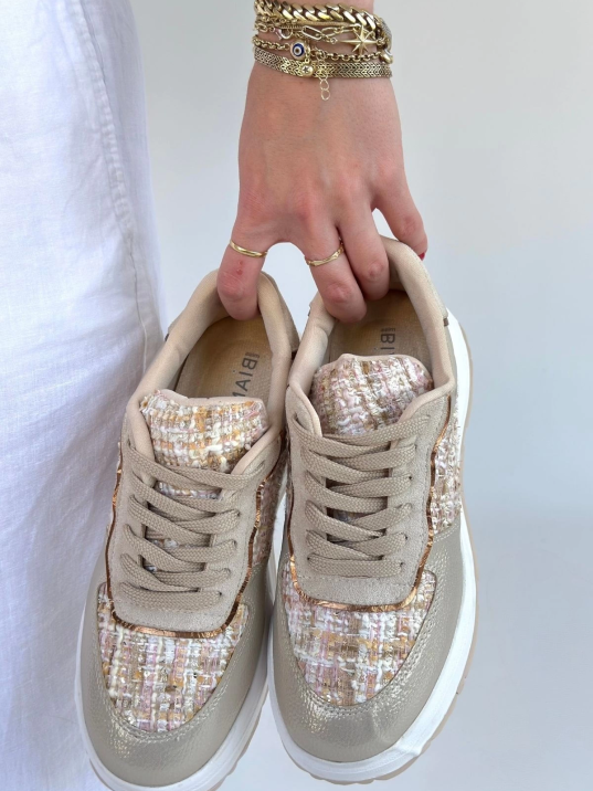 Hawer Bej Cilt Bağcıklı Spor Ayakkabı Hawer Bej Cilt Bağcıklı Spor Ayakkabı