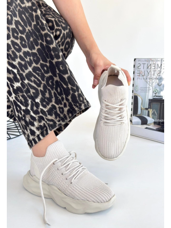 Henta Bej Triko Bağcıklı Spor Ayakkabı Henta Bej Triko Bağcıklı Spor Ayakkabı