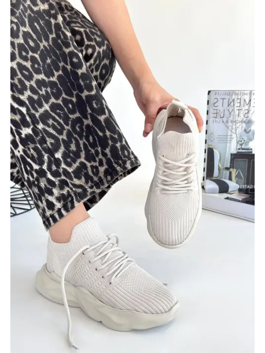 Henta Bej Triko Bağcıklı Spor Ayakkabı