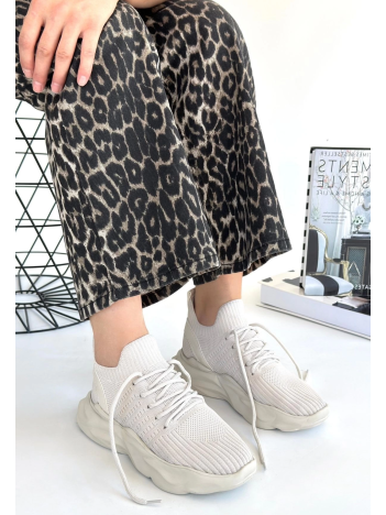 Henta Bej Triko Bağcıklı Spor Ayakkabı Henta Bej Triko Bağcıklı Spor Ayakkabı