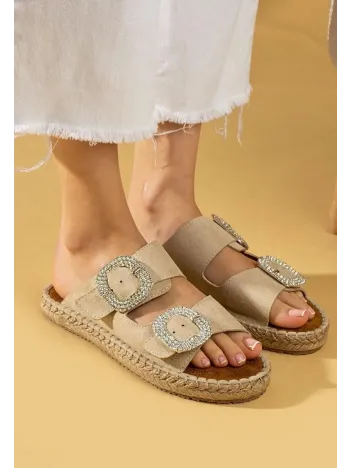 Hertas Bej Nubuk Tokalı Terlik