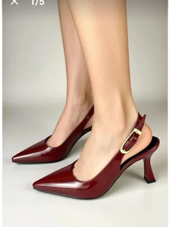 Hies Bordo Rugan Topuklu Ayakkabı Hies Bordo Rugan Topuklu Ayakkabı